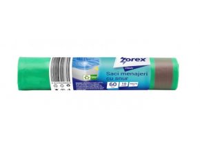 Pytle na odpad 60L/10ks, 60x70cm, 14µm zatahovací, zelené