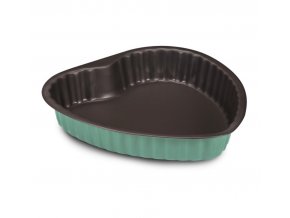 Forma dortová 25cm nepřilnavá  SRDCE BONTON zelená