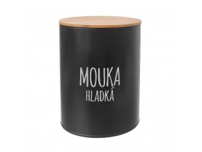 Dóza plech/bambus černá mouka hladká ¤13cm  ORION