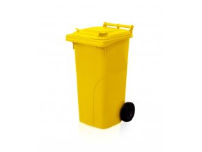 Popelnice 120 HDPE, kolečka, žlutá PREMIUM