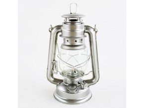 Lampa petrolejová 23cm  ANTIK stříbrná