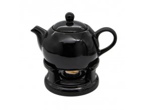 Konvice porcelán 1000ml s ohřívačem  BLACK