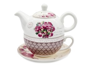 Konvice porcelán 450ml + hrnek 350ml  RŮŽE