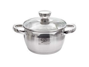 Hrnec nerez ¤14x9,5cm 1,3L MEYERHOFF T2 skleněná poklice