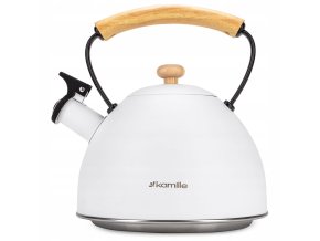 Konvice čajník nerez/lak 2,5L  KAMILLE indukce, bílá
