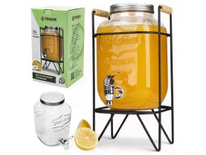 Zásobník láhev sklo 4000ml s kohoutkem ve stojanu  TR-4NX