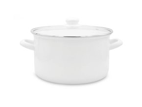 Hrnec smalt ¤24cm 6L s poklicí  3D bílá