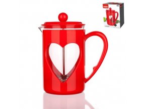 Konvice french press 800ml sklo/nerez/plast filtr   DARBY red