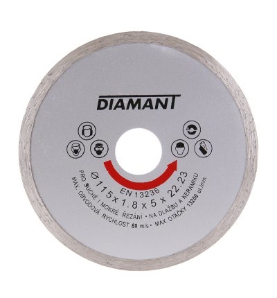Kotouč diamant řezný ¤115x22,2x2mm celoobvod  DIAMANT KUTIL Sklad7 8021011.00