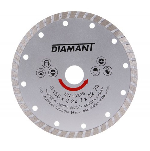 Kotouč diamant řezný ¤150x22,2x3,1mm TURBO  DIAMANT KUTIL Sklad7 8021150.00