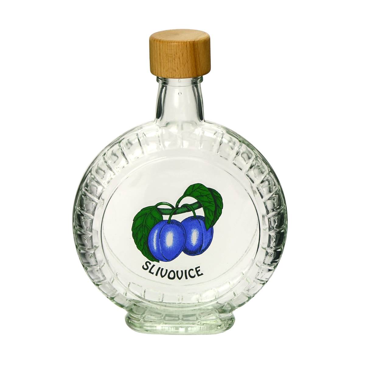 Láhev sklo  350ml PEGGY s dřevěným víčkem ŠVESTKA KUTIL Sklad7 4480120.00