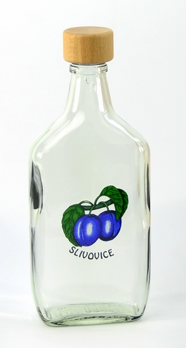 Láhev sklo 500ml BACKSTEIN s víčkem ŠVESTKA