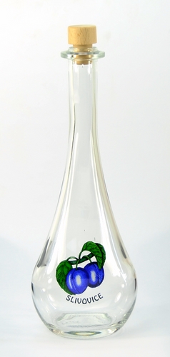 Láhev sklo 500ml GOCCIA se zátkou ŠVESTKA