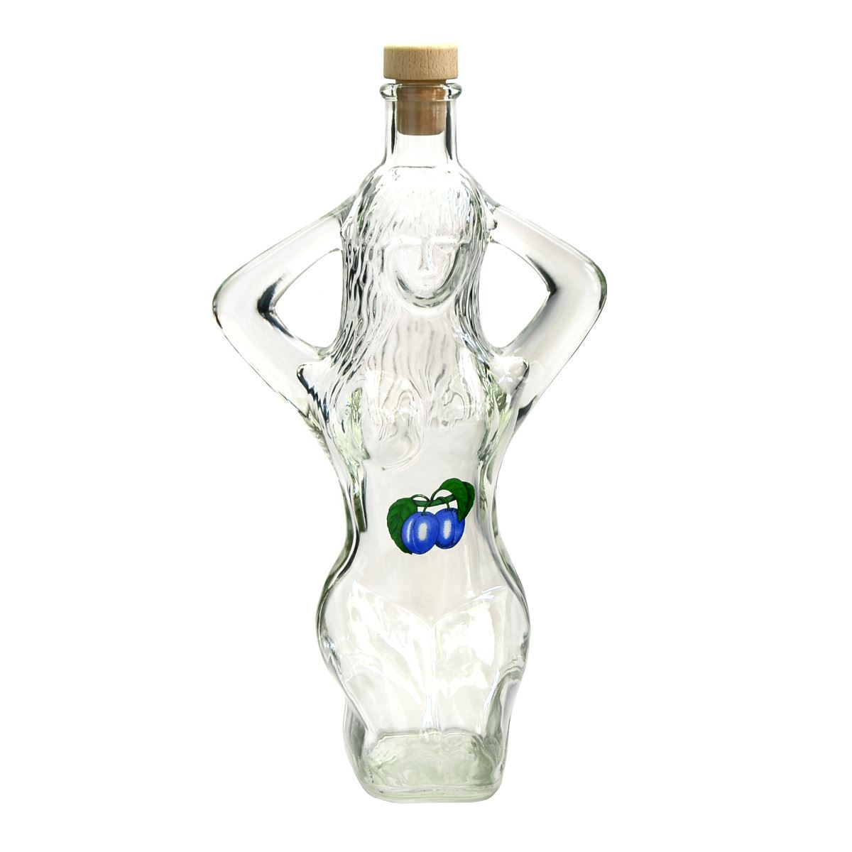 Láhev sklo  500ml LOLA čirá se zátkou bez dekoru