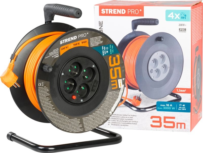 Kabel prodlužovací buben 35m 4 zásuvky  STREND KUTIL Sklad7 8713057.00