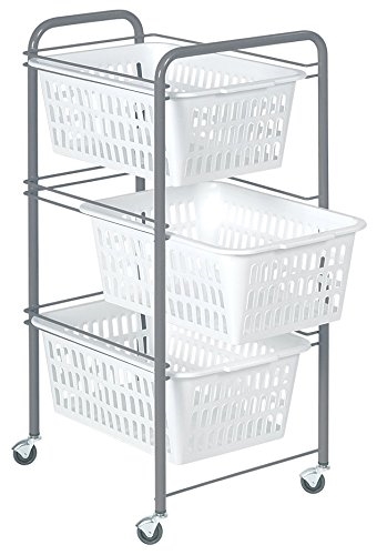 Regál drát 3 koše SIENA 32x38x67cm na kolečkách KUTIL Sklad7 9312120.00