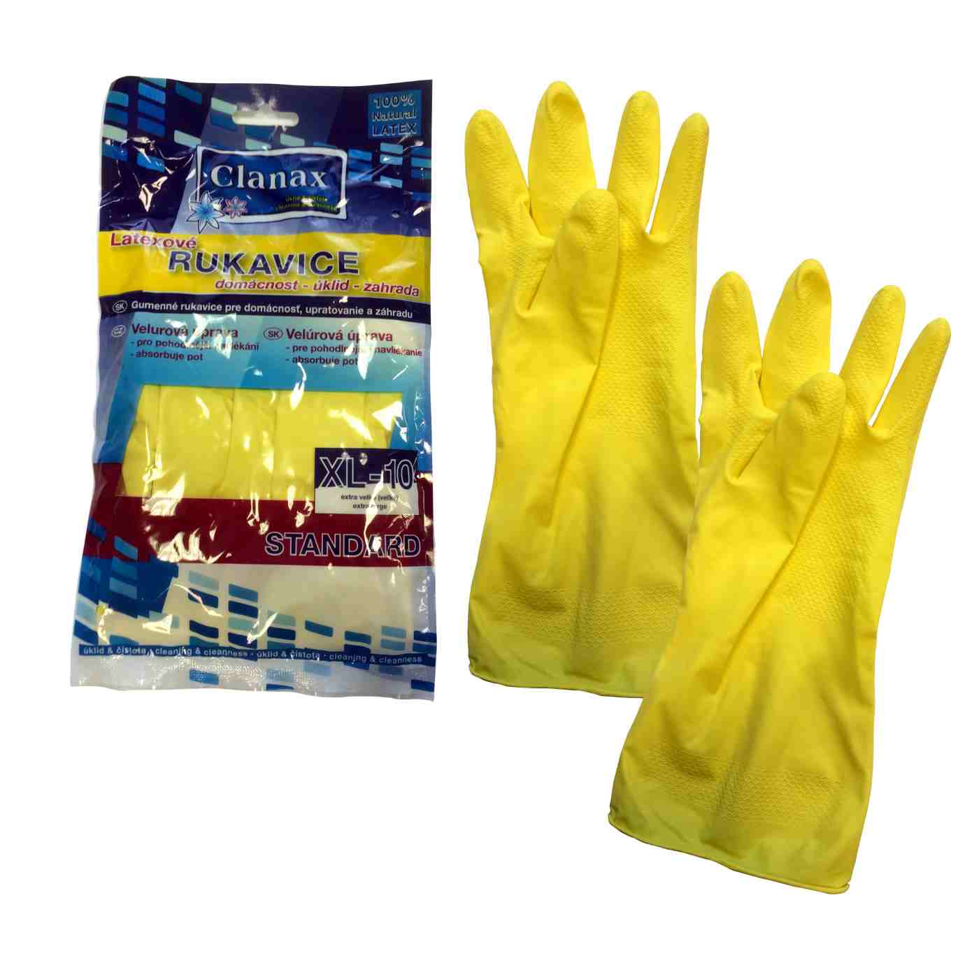 Rukavice upratovacie latex M STANDART CLANAX