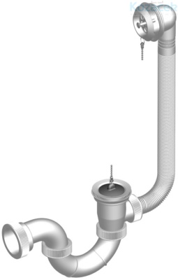 Sifón vaňový T-1437C s prepadom, nerez mriežka