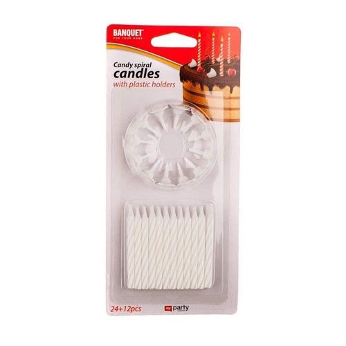 Svíčka dortová 6cm 24ks + držáky  PARTY bílé KUTIL Sklad7 4704671.00