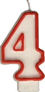 Svíčka dortová číslice ´´4´´ 7,5cm KUTIL Sklad7 2337004.00