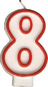 Svíčka dortová číslice ´´8´´ 7,5cm KUTIL Sklad7 2337008.00