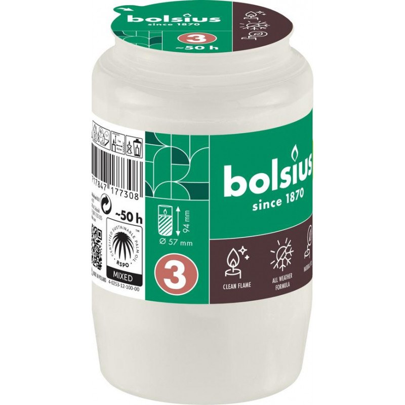 Svíčka olejová 160g 2,5dne ANGELA BOLSIUS, bílá
