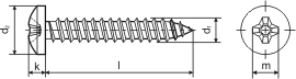 Šroub 5,5x 25mm  Zn PH DIN 7981-C 100ks (odběr bal. 500ks) KUTIL Sklad7 7945525.00