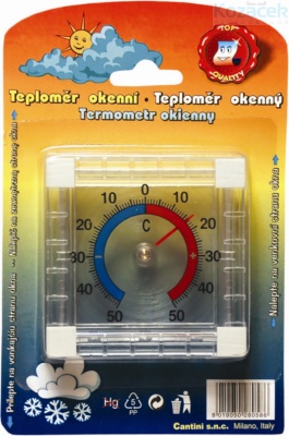 Teploměr okenní plast 7,5x7,5cm průsvitný  HOME LINE KUTIL Sklad7 9381010.00