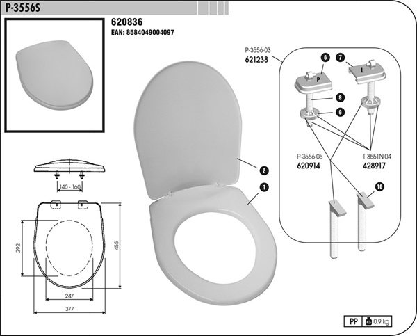WC deska 3556 KUTIL Sklad7 3693556.00