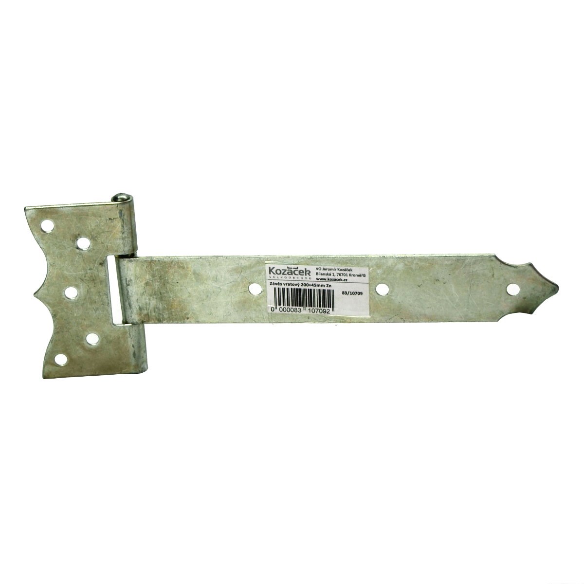 Závěs vratový/brankový dekorační 200+50mm Zn KUTIL Sklad7 8310709.00