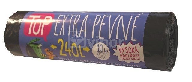 Pytle na odpad 240L/10ks, 120x150cm, 35µm EXTRA LDPE černá