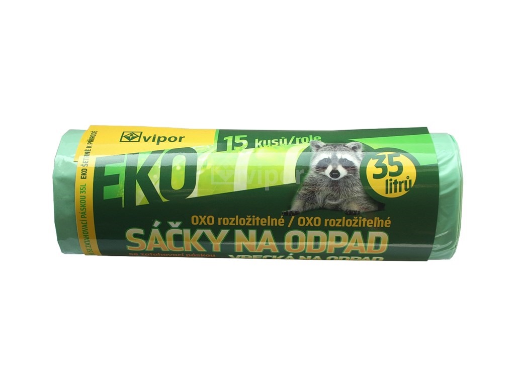 Pytle na odpad 35L/15ks, 50x60cm, 25µm zatahovací OXO EKO zelený KUTIL Sklad7 2170480.00
