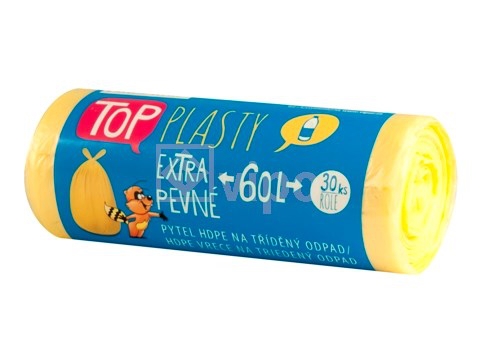 Pytle na odpad 60L/30ks, 60x70cm, 15µm  TOP HDPE na plasty