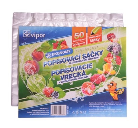 Sáčky do mrazničky 20x30cm, 2L, 15um, 50ks VIPOR