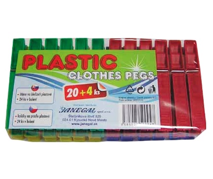 Kolíčky na prádlo 24ks plast  PLASTIC KUTIL Sklad7 610109.00