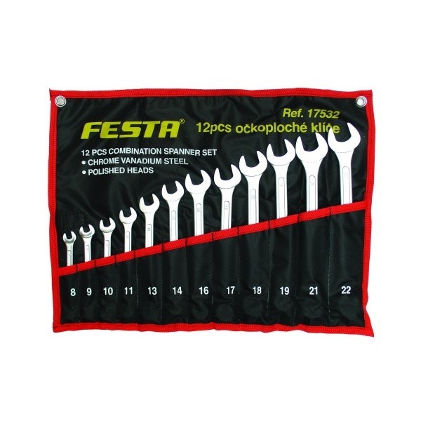 Klíče očkoploché sada 8-22mm 12ks CrV FESTA KUTIL Sklad7 8017532.00