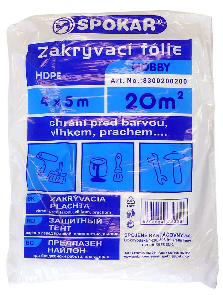 Fólie zakrývací 4x5m, 5um  HOBBY SPOKAR KUTIL Sklad7 6901762.00