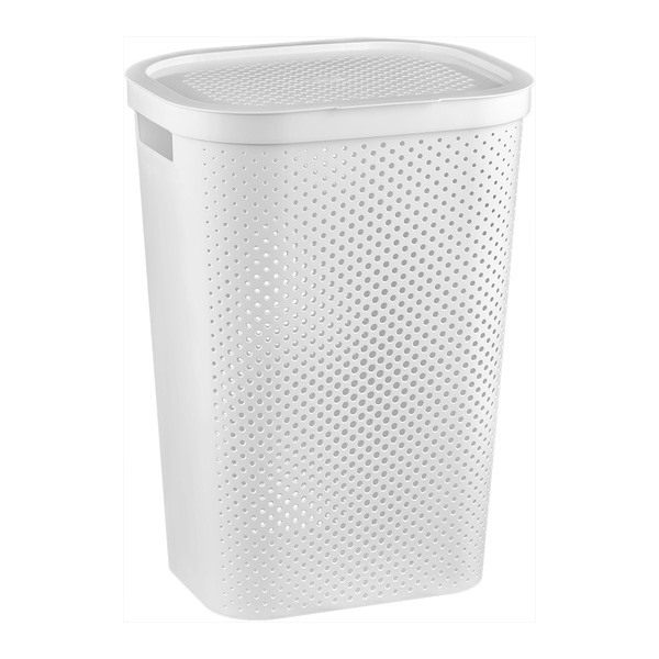 Kôš špinavá bielizeň 60L INFINITY DOTS biela