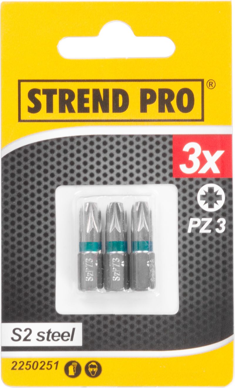 Bit PZ3 25mm S2  STREND PRO 3ks KUTIL Sklad7 8750251.00