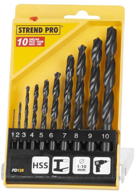 Vrtáky kovu ¤1-10mm 10ks HSS  STREND PRO KUTIL Sklad7 8720425.00