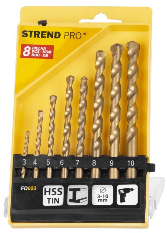 Vrtáky zdiva ¤3-10mm TiN 8ks  STREND PRO KUTIL Sklad7 8720099.00