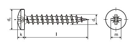 Šroub 5,0x20mm ZB PZ  VH samořezný 100ks (odběr bal.500ks) KUTIL Sklad7 7945020.00