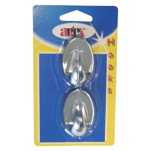 Háček samolepící OVÁL chrom velký 2ks  ARTEX KUTIL Sklad7 9320270.00