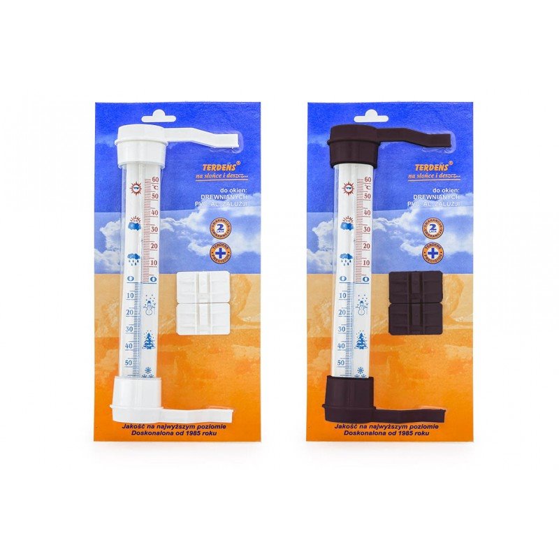 Teploměr okenní plast/sklo 27x4cm lepicí L TRAGAR KUTIL Sklad7 454580.00