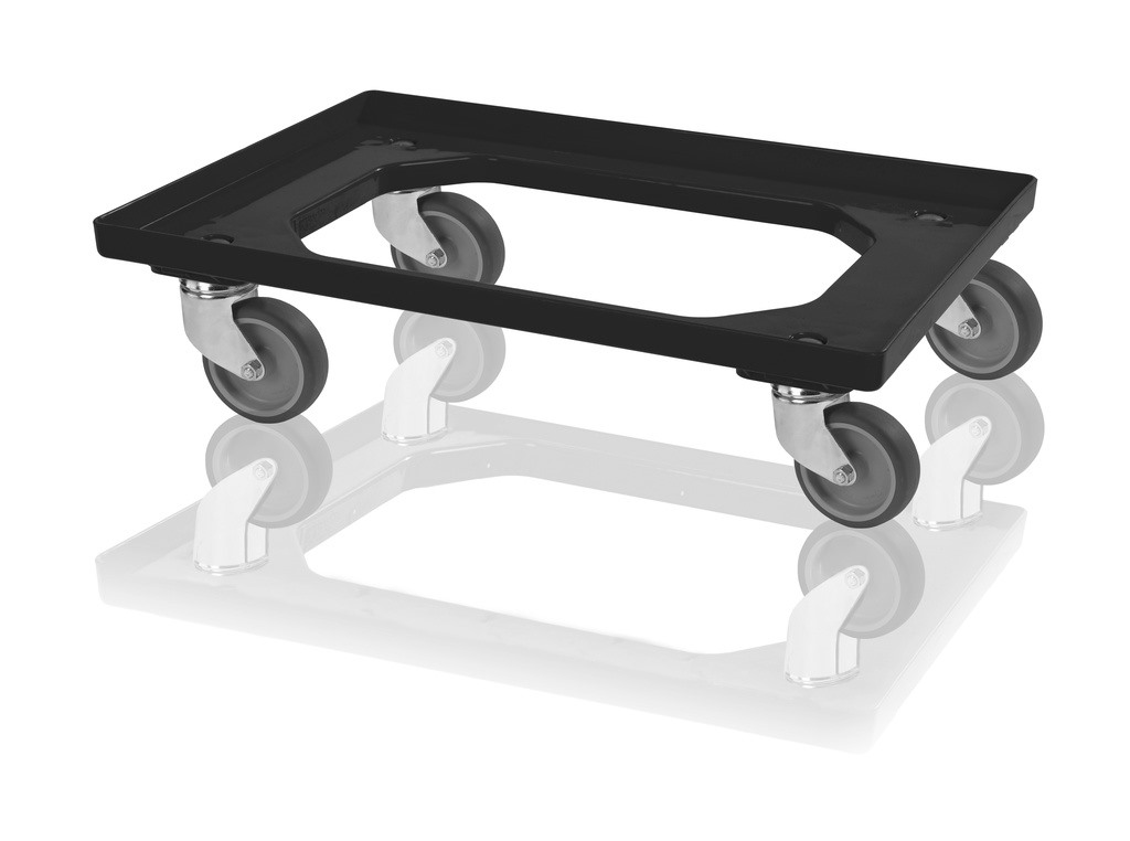 Podvozek pod přepravky 2 otočná kola 250kg černý KUTIL Sklad7 1980395.00