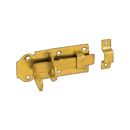 Zástrč petlice 100x45mm s protikusem zamykací Zn žlutá KUTIL Sklad7 8485320.00