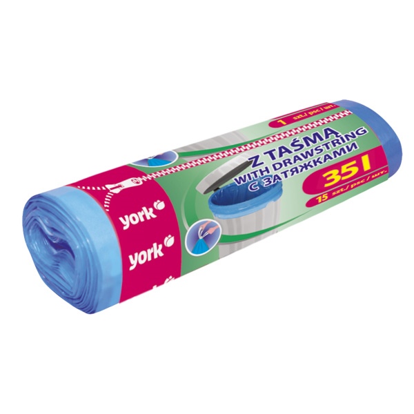 Pytle na odpad 35L/15ks, 50x60cm, 15µm zatahovací  YORK KUTIL Sklad7 590610.00
