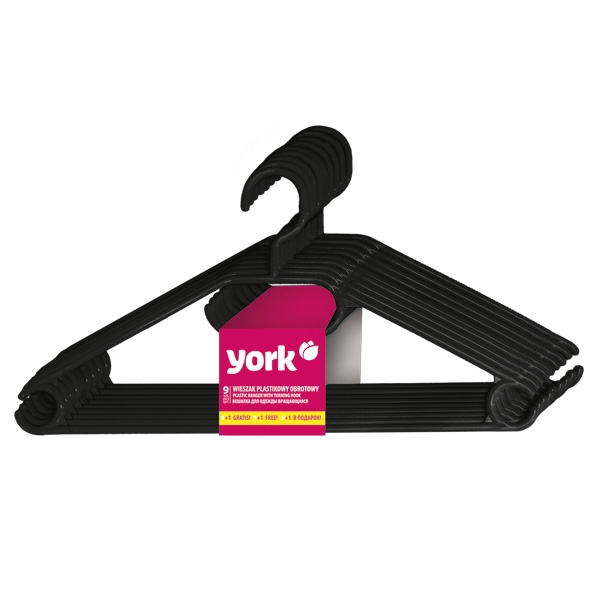 Ramínko plast 39cm sada 10ks, otočný háček  YORK, mix barev KUTIL Sklad7 567090.00
