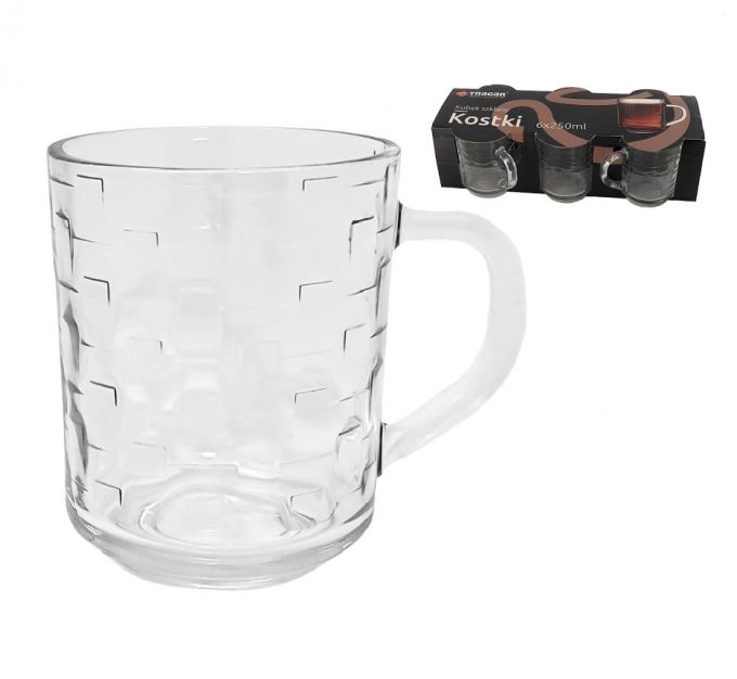 Hrnek sklo 250ml  KOSTKY 6ks KUTIL Sklad7 427343.00