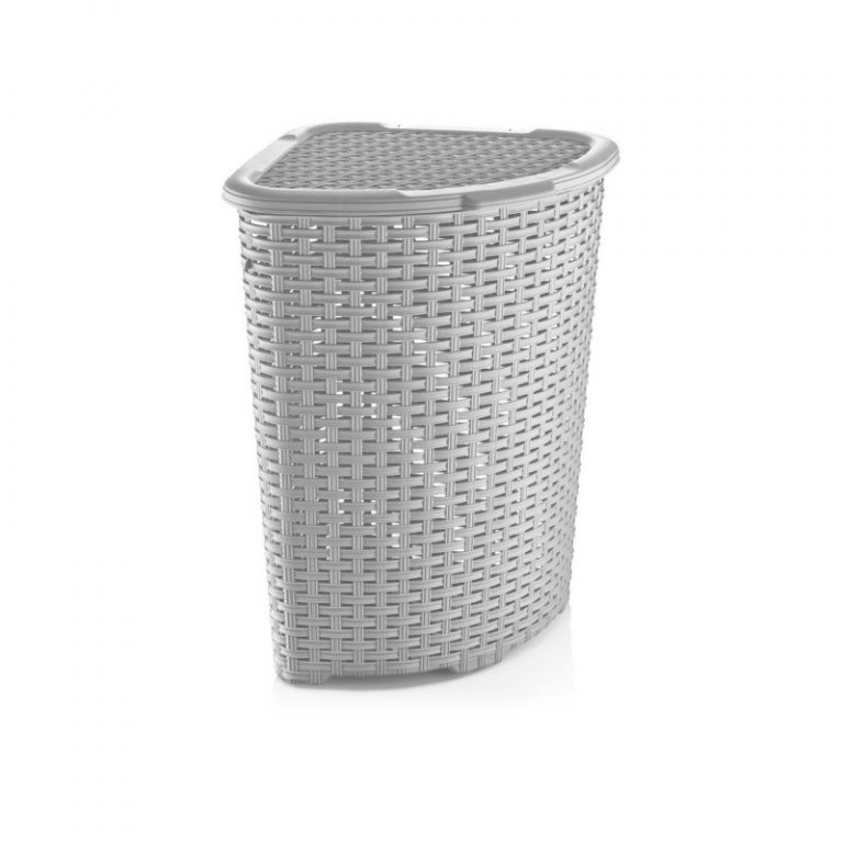 Kôš špinavá bielizeň 52L RATAN DUNYA rohový sivý